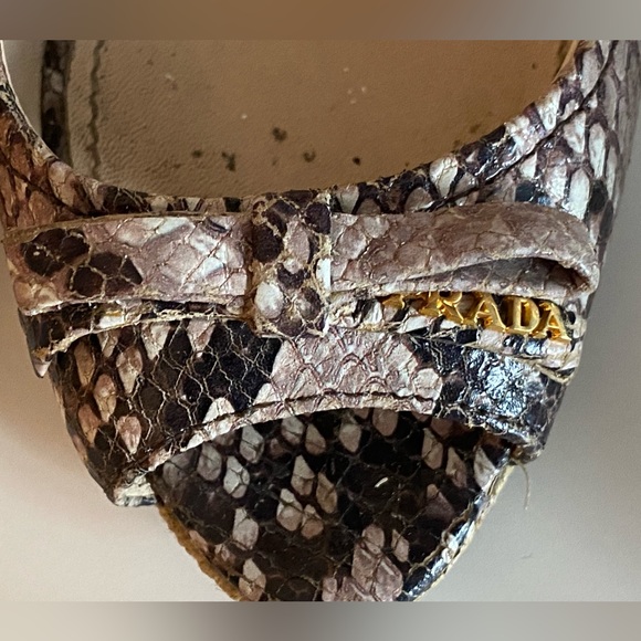 Authentic PRADA Logo Espadrilles Wedge Heels Shoes - 35.5 - Picture 6 of 10